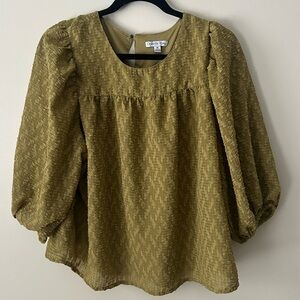 Elegant Textured Women's Blouse in Mustard